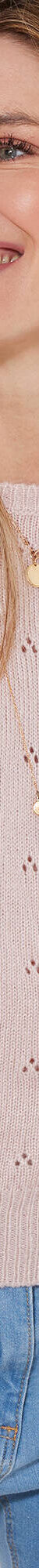 Pull col rond, maille pointelle toucher mohair (rose poudré) Pull col rond, maille pointelle toucher mohair (rose poudré)